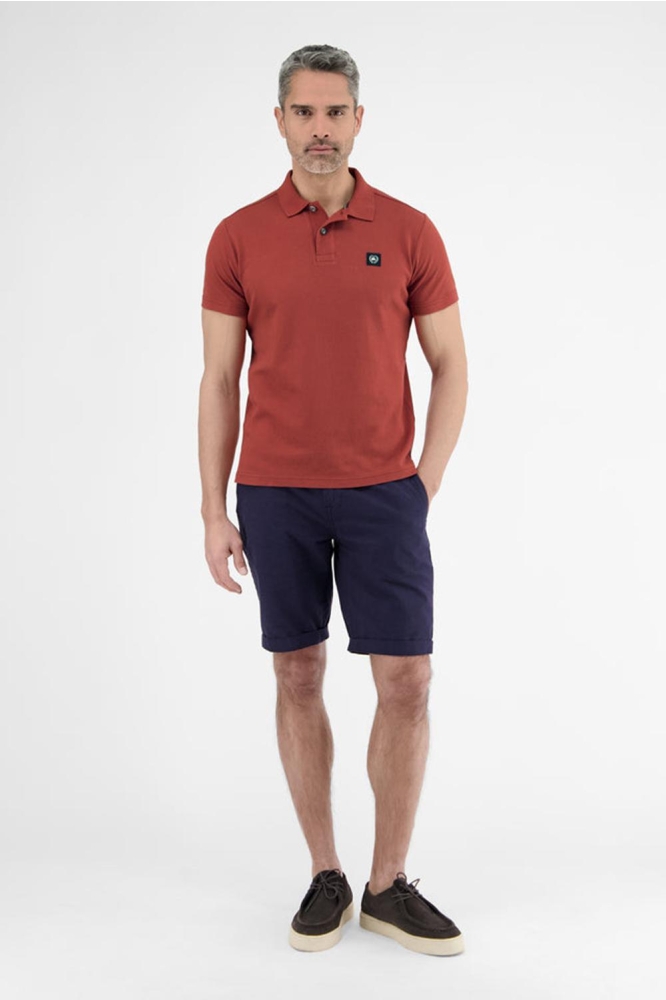 POLOSHIRT IN ZACHTE WAFELPIQUE KWALITEIT 2543204 331 Earth red